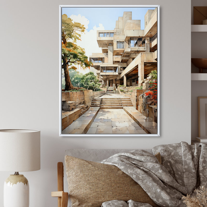 "Zurich", art mural sur toile Cityscapes, H 32 po x l 24 po x P 1 po, Cadre flottant blanc
