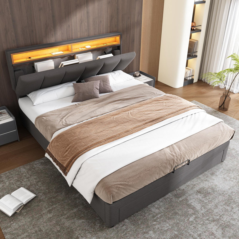 Cheylynn Upholstered Ottoman Bed, Double (4'6")