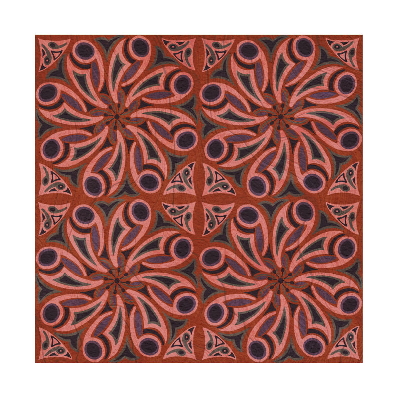 Art mural sur toile tendue - "Roda Tile I" Regina Moore pour décoration de salon, de chambre à coucher ou de bureau - 14 x 14