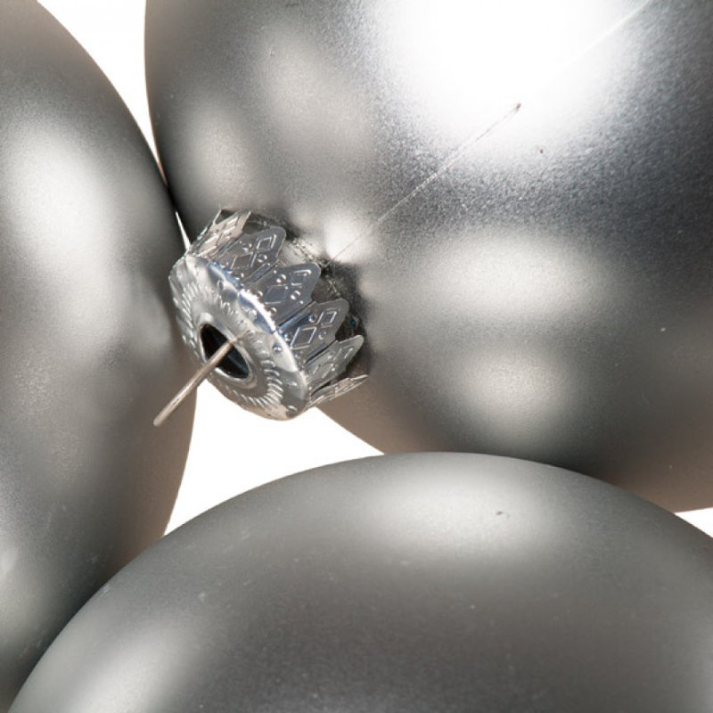 10cm Bauble, Silver Satin