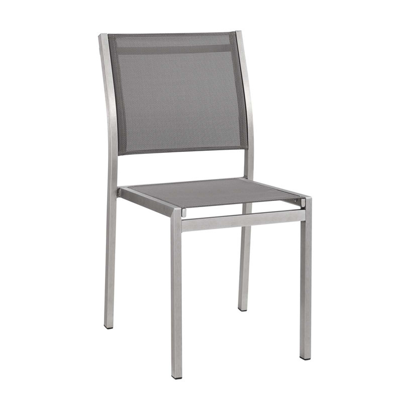 Chaise de patio d'extérieur en aluminium Shore, Gris