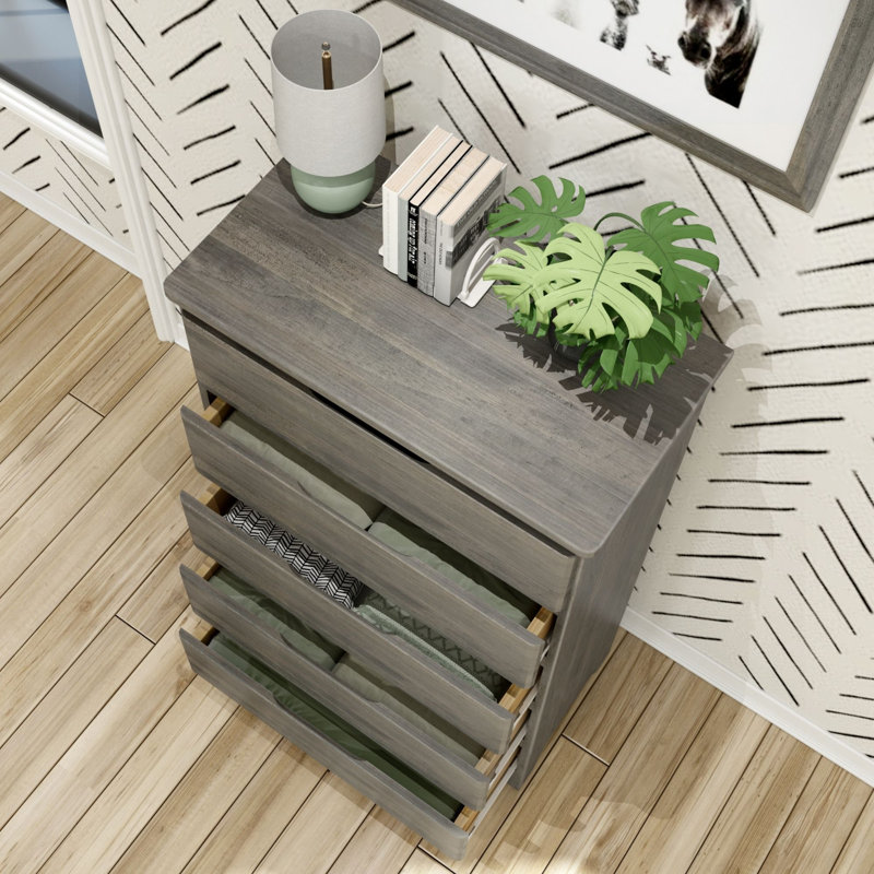Raya 5 - Drawer Kids Dresser, Driftwood