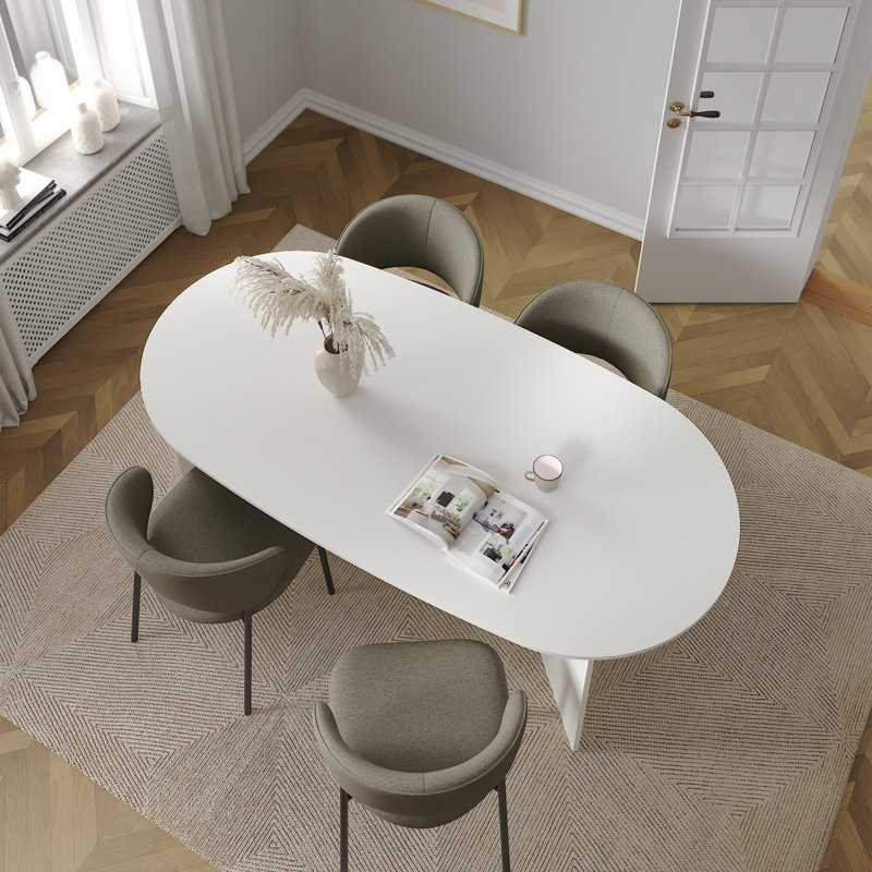 Oval Dining Table, White