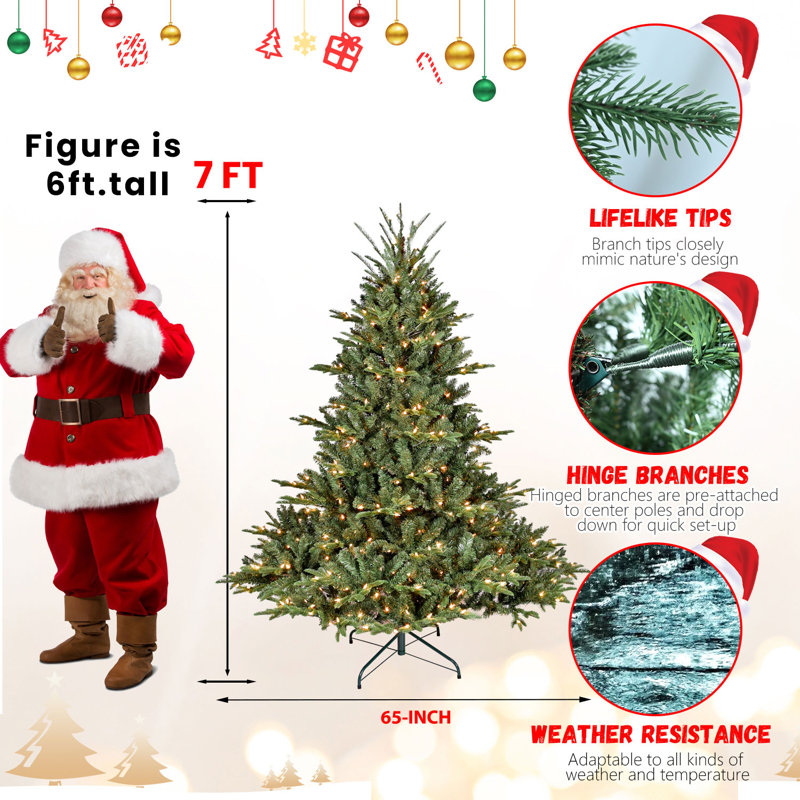 Arbre de Noël artificiel pré-éclairé, 7'