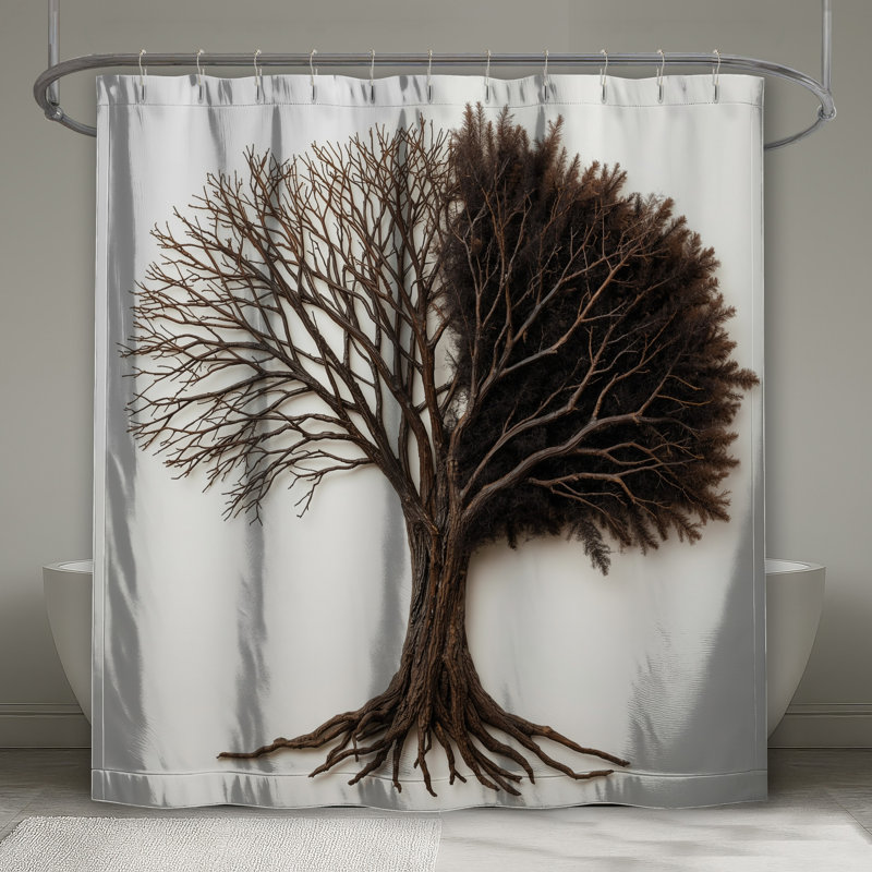 Rideaux de douche demi-feuilles sans sculpture, L 70 po x H 84 po