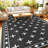8' x 10' Waterproof Reversible Outdoor Rug, Plastic Straw Weave, Lightweight and Easy-Clean Patio Mat for Deck, Backyard, Camping or RV Use, Black/White-422947556-422947558