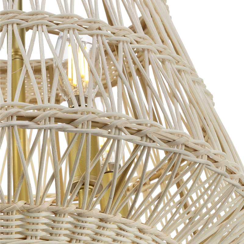 Hagedorn 4 - Light Dimmable Candle Style Lantern Geometric Chandelier Pendant with Soft Gold Hardware and Adjustable Hanging Height