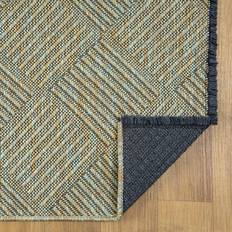 Tapis moderne à carreaux antidérapant lavable, Rectangle 5 pi x 7 pi