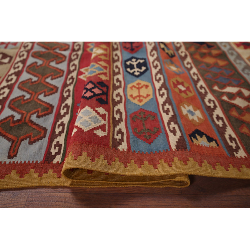 Tapis tissé à plat kilim légumes 3 x 6