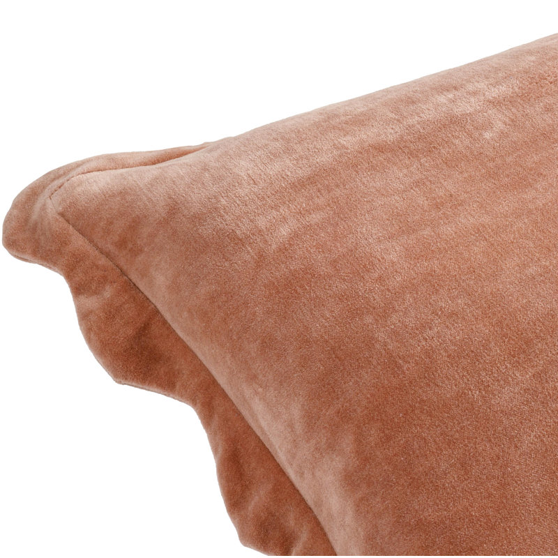 Coussin décoratif à bords festonnés Collier, H 22 po x l 22 po, Housse de coussin seulement - sans coussin, Rose