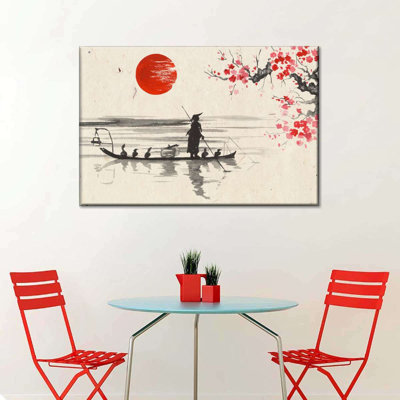 Bateau japonais sur toile