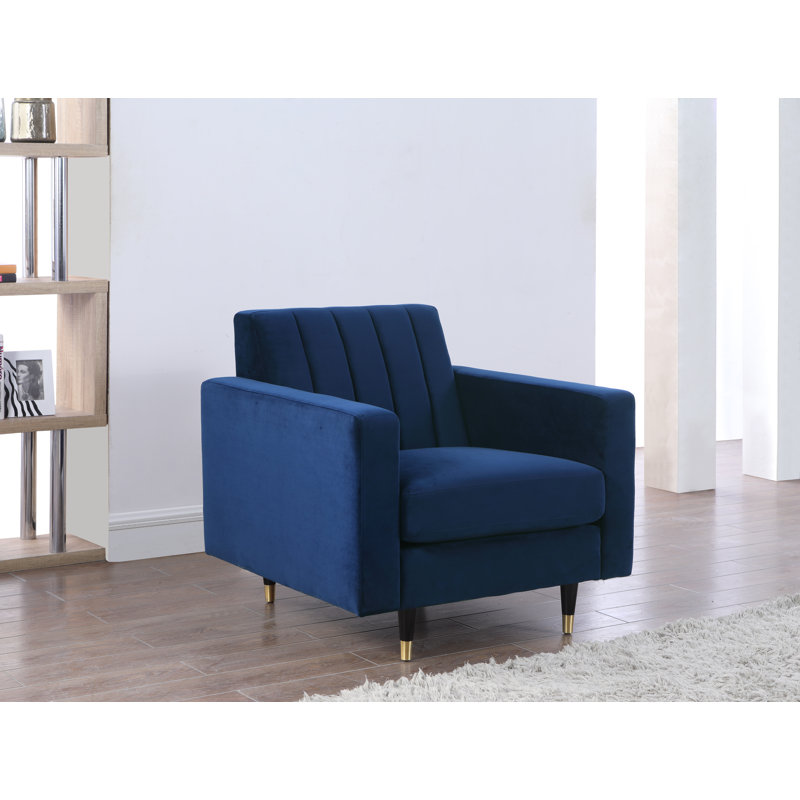 Conn Velvet Armchair, Navy Velvet