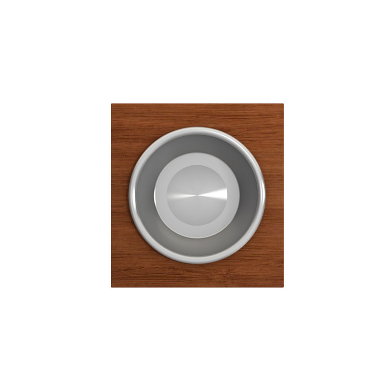 Wood Board With Large Round Stainless Steel Mixing Bowl And Colander F/1616, 1618, 1633 (Inner Ledge)