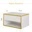 Ensemble de lit plateforme intelligent en cuir avec table de chevet moderne flottante 2 pièces Smart Suite-646294769-646294772