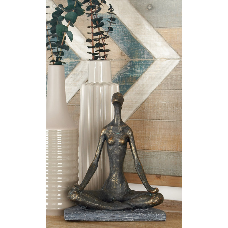 Sculpture polystone yoga noir