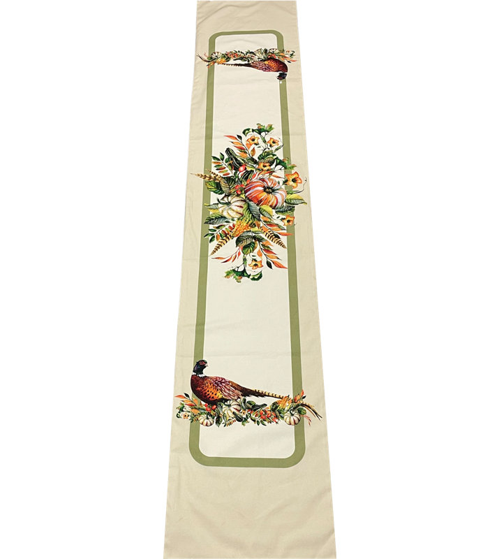 Rectangular Floral Cotton Table Runner