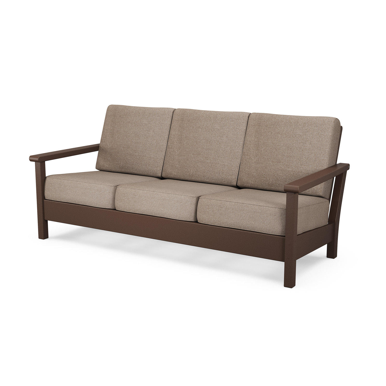 Harbour Deep Seating Sofa, Spiced Burlap, Mahogany