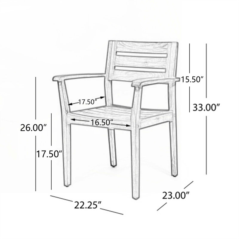 Outdoor Acacia Wood Patio Armchair,for Backyard, Poolside, Garden, Teak