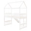 Lit mezzanine blanc avec glissade - pratique et amusant. Structure en bois robuste. Sécuritaire pour dormir seul. Outils d'assemblage inclus. Convient à un matelas standard pour économiser de l'espace avec du bois de pin. Fabrication.