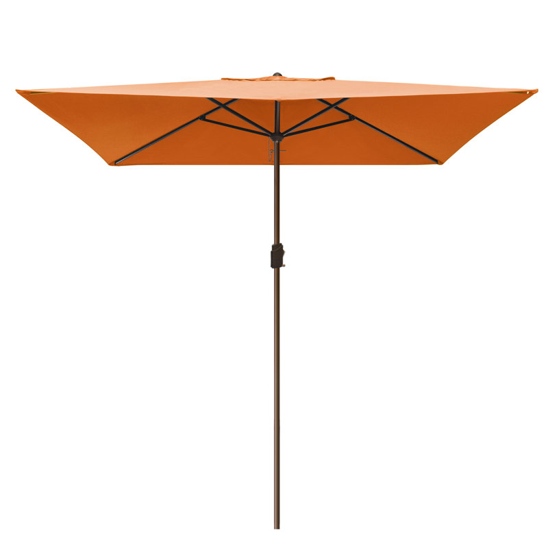 Parasol de marché rectangulaire 6 pi 6 po x 10 pi Monek, Rouge carotte