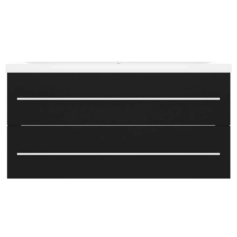 Habram 1000mm Single Bathroom Vanity with Drop In Basin, Black