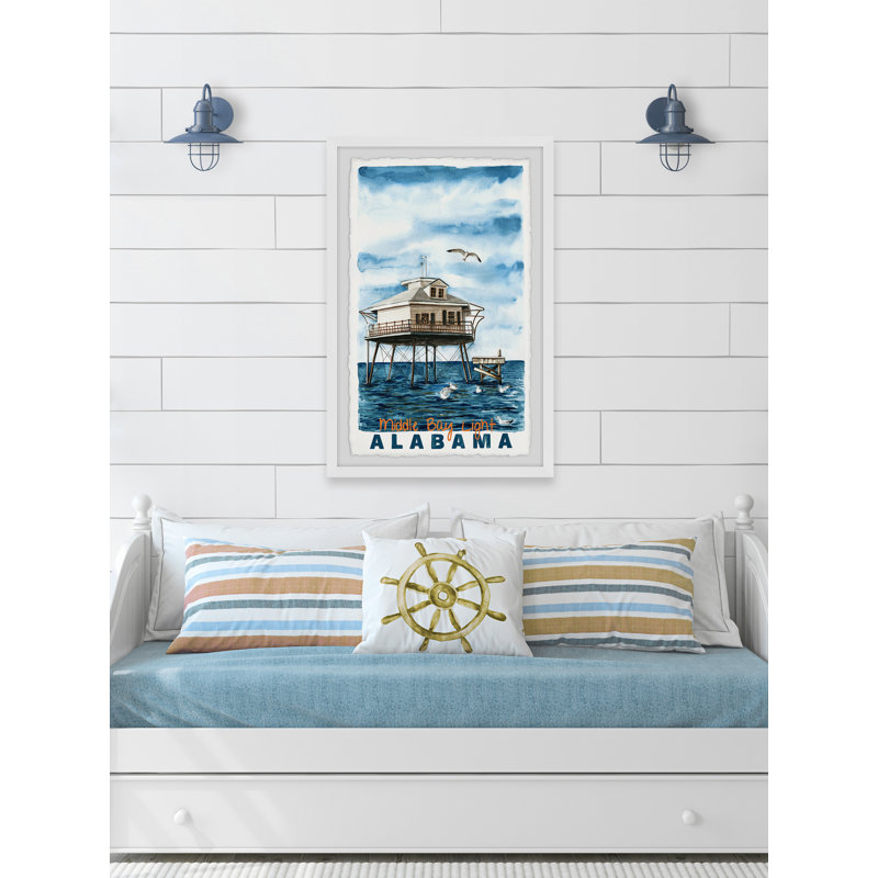Middle Bay Light - Cadre photo, reproduction d'art sur papier, H 30 po x l 20 po x P 1,5 po