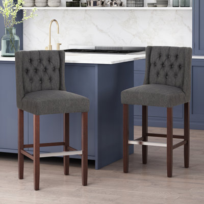 Upholstered Bar Counter Stool by Lark Manor