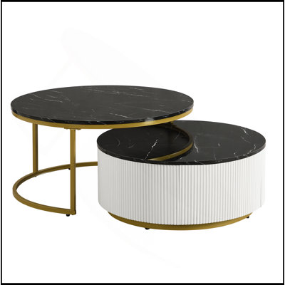 Modern Round Nesting Coffee Table(Set of 2)