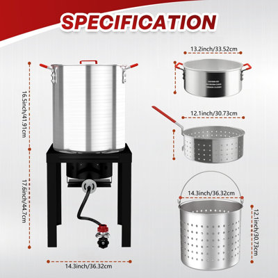 30QT/36QT Turkey Fryer With 12-Inch Skimmer