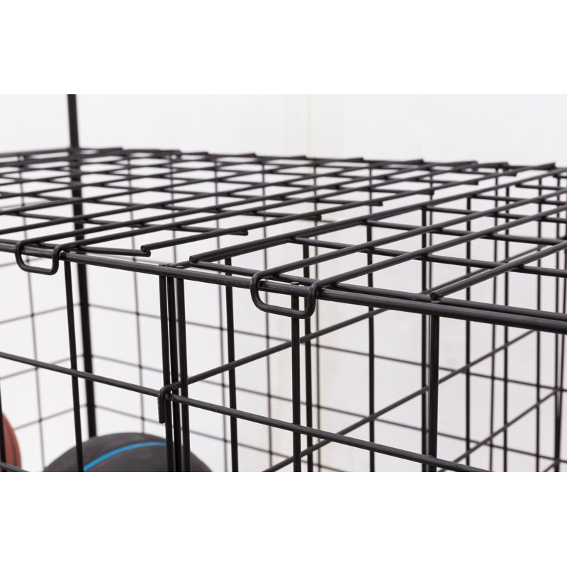 2-Compartment Metal Sports Rack Cart