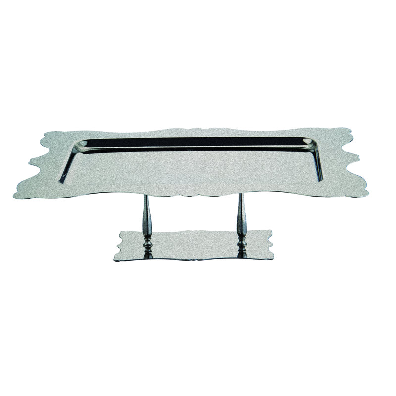 Plateau rectangulaire Dolce Vita avec base - 6 pièces, Étain