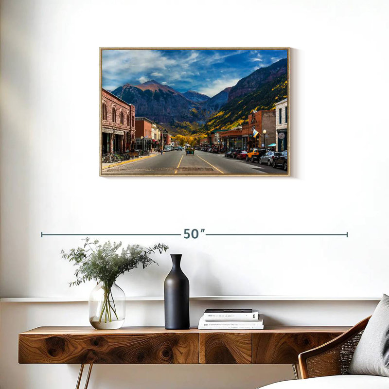 Petite ville de Telluride, Cadre flottant en bois naturel, 31 po x 21 po
