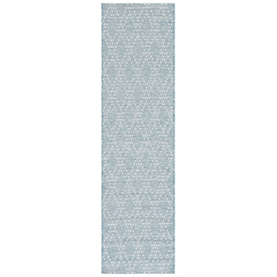 Sunset Power Loom 85% Polypropylene/15% Polyester Geometric Area Rug in Aqua / Beige