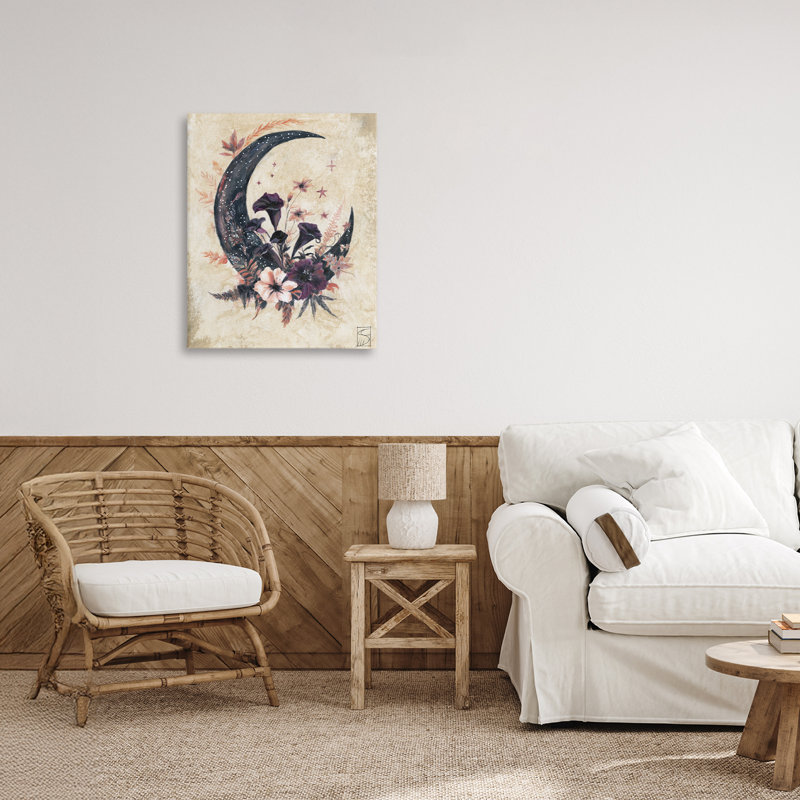 Lune rétro et toile florale, design par Sara Culpepper, H 20 po x l 16 po