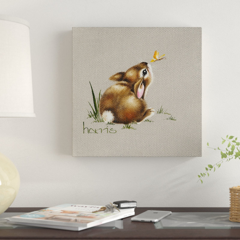 « tiny lapin », reproduction de peinture à l’acrylique sur toile tendue, H 24 po x l 24 po x P 2 po