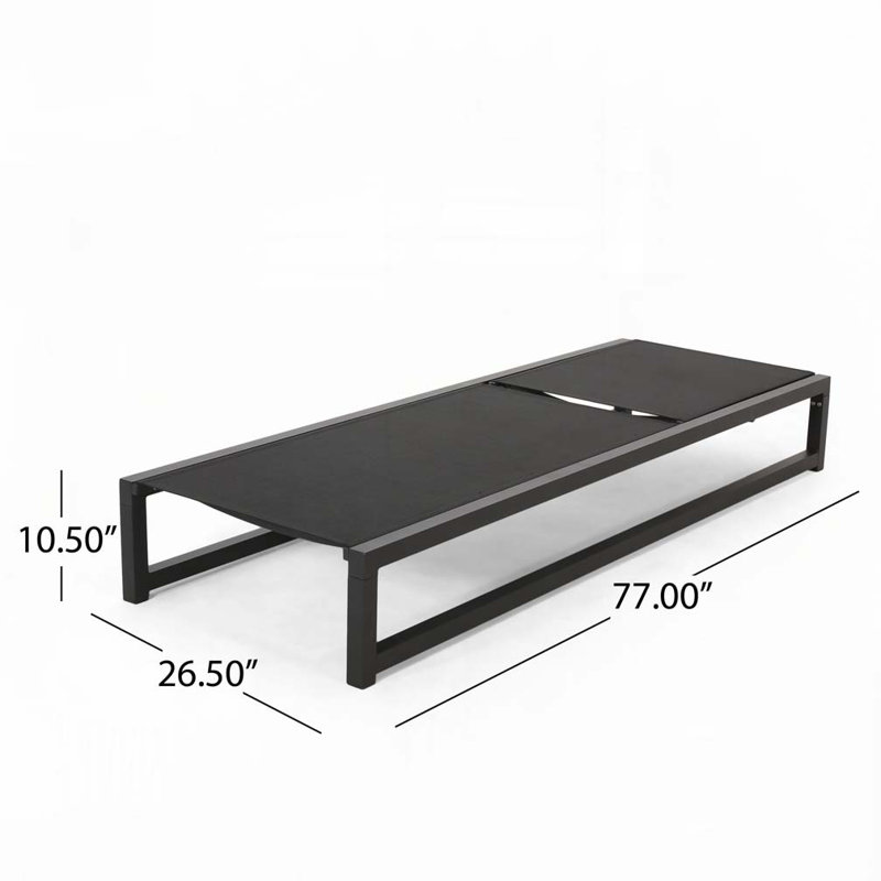 Outdoor Chaise Lounge Chair, Black