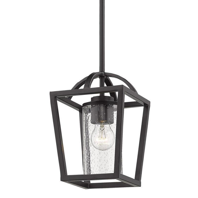 Luminaire suspendu géométrique 1 lumière Skegness, Noir mat
