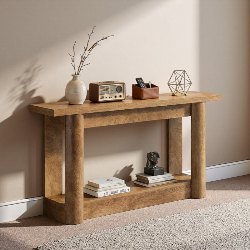 Entryway Table,2-Tier Console Table,Sofa Table, Oak