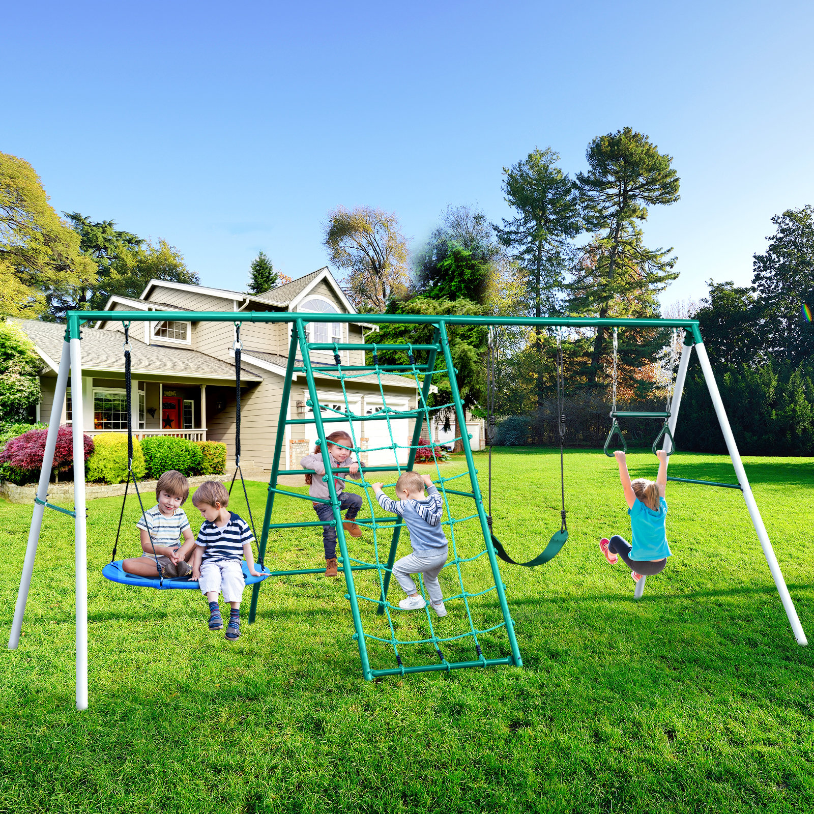 ShinyRelief 2 Pack Gym Swing Sets 48'' Trapeze Swing Bar