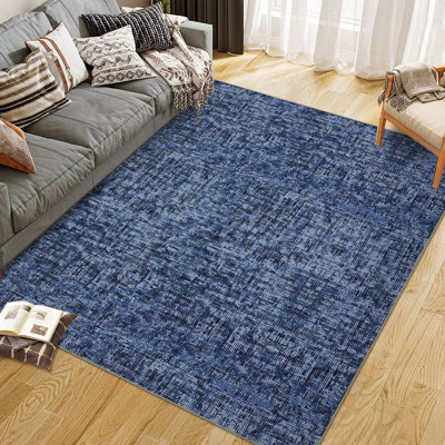 Tapis lavable à la machine Tapis de salon Grand tapis abstrait moderne, doux et antidérapant Tapis à poils courts pour la chambre à coucher sous la salle à manger Bureau à la maison Décor de ferme