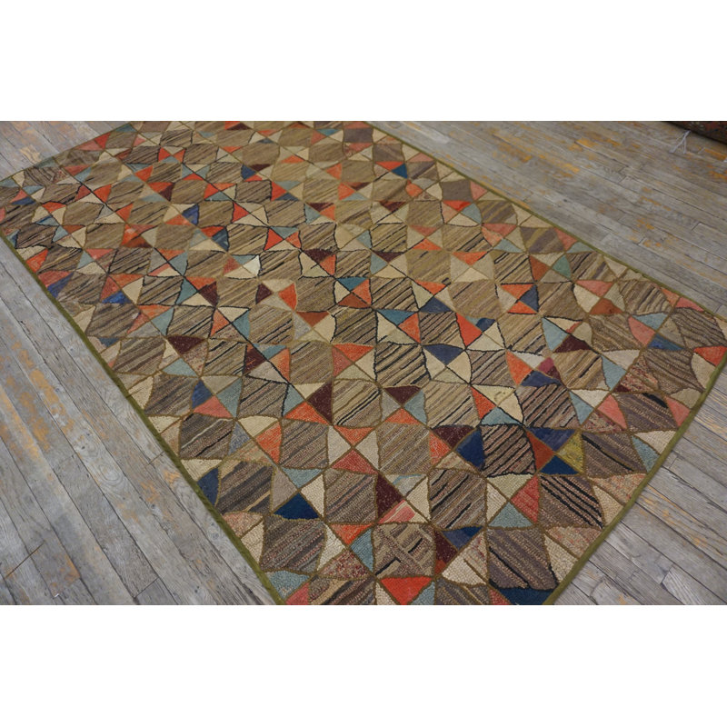 Antique American Hooked Rug American Multicolor 1900s