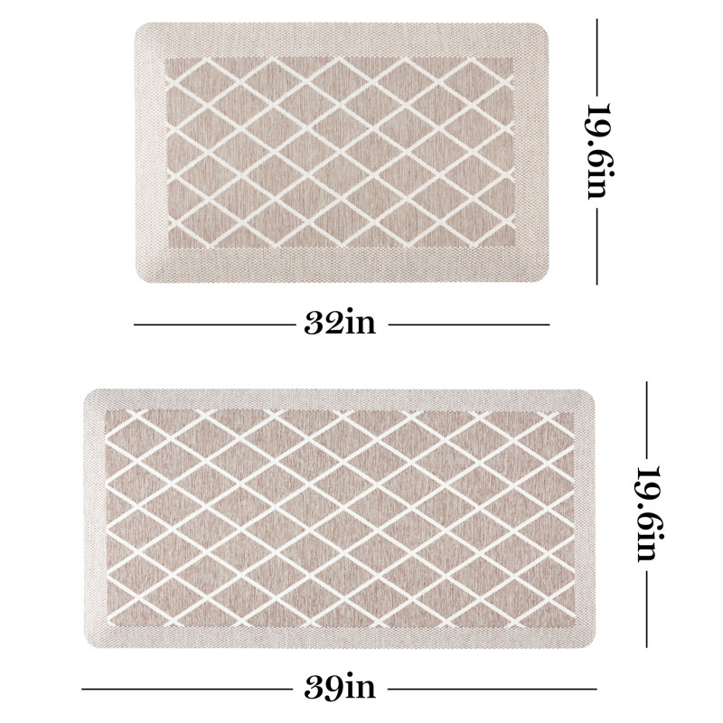 Tapis de cuisine Martha Stewart, Rectangle 1 pi 7,6 po x 2 pi 8 po, Brun clair