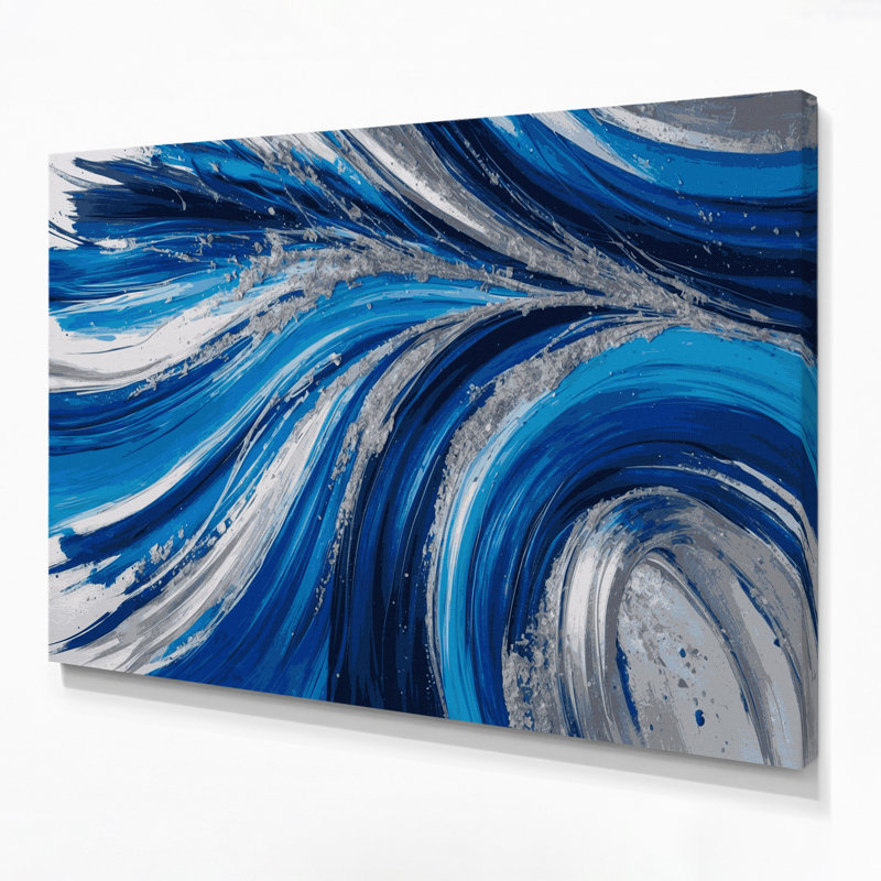 Lyrical Abstraction 88 Blue Canvas Wall Art, 16" H x 20" W