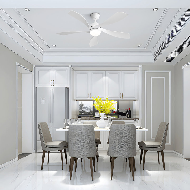 Ventilateur de plafond moderne de 52 pouces avec 5 pales en ABS et moteur à courant continu réversible pour la chambre à coucher