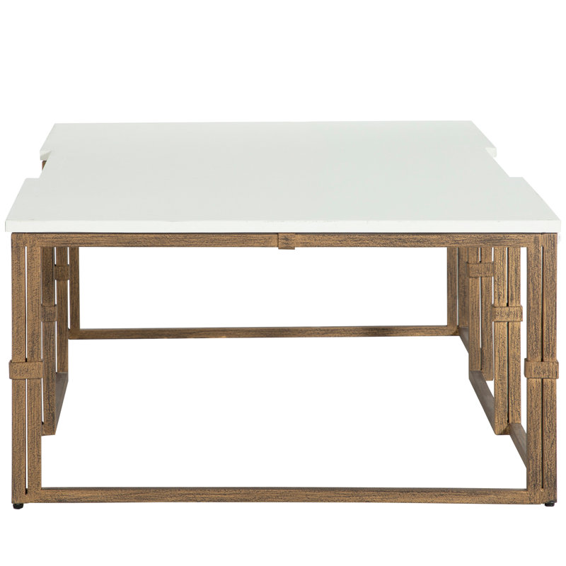 Stevens Frame Coffee Table, Antique Textured Gold