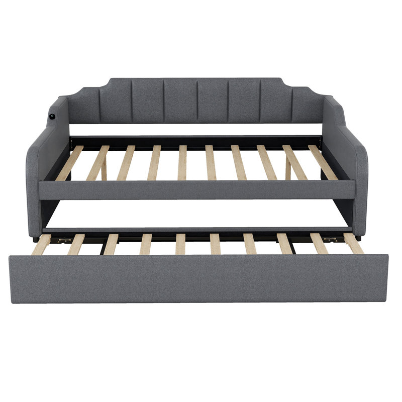 Lit de jour double rembourré avec couchette et chargement USB