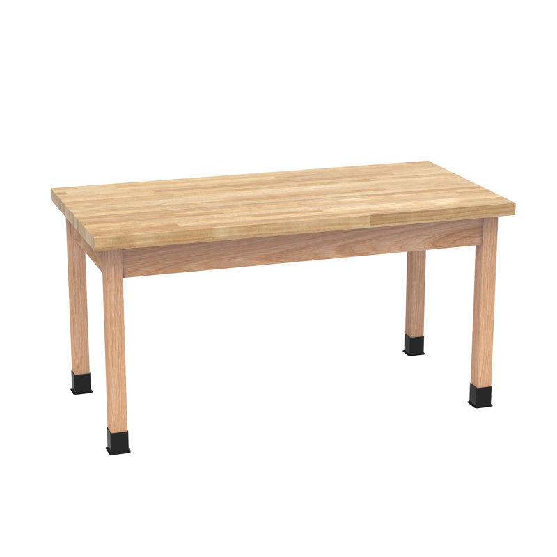 Série de tables à tablier PerpetuLab, Bloc d'érable naturel / chêne, H 30 po x L 60 po x l 36 po