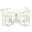 Ensemble de table de salle à manger 5 pièces comprenant une table de cuisine ronde avec piédestal et 4 chaises de salle à manger, lin blanc-1228959441-1239340593-1275752887