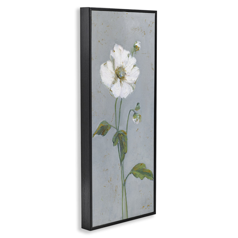 «Simple Bloom», estampe numérique de Sally Swatland, H 24 po x l 10 po, Giclée encadrée noir minuit