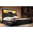 Queen Bed Frame With High Storage Headboard,  Bed Frame With  LED Light And Charging Station , 4 Storage Drawers , No Box Spring Needed/Noise Free/All-Metal Support, Black-93461596